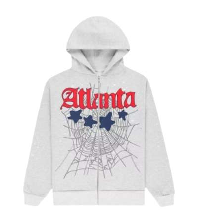 Sp5der Atlanta Full Zip Heather Grey Hoodie