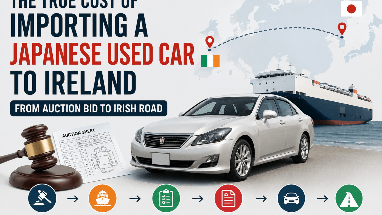 Japanese used car import costs from auction to Ireland.