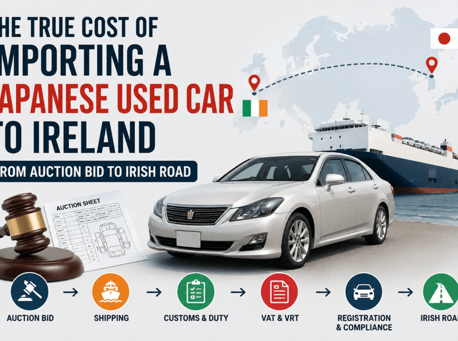 Japanese used car import costs from auction to Ireland.