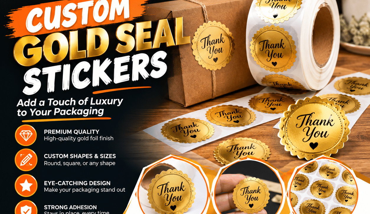 custom gold seal stickers