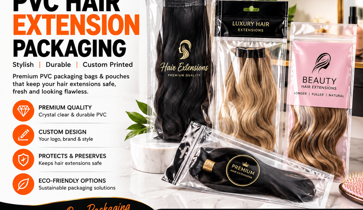 pvc hair extension packaging